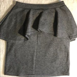 Dark Gray Peplum Skirt